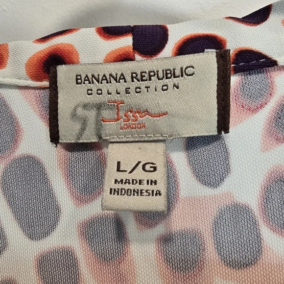 Banana Republic Issa Collection Red Ceramic Printed Three-Quarter Sleeve Dress - Picture 6 of 14